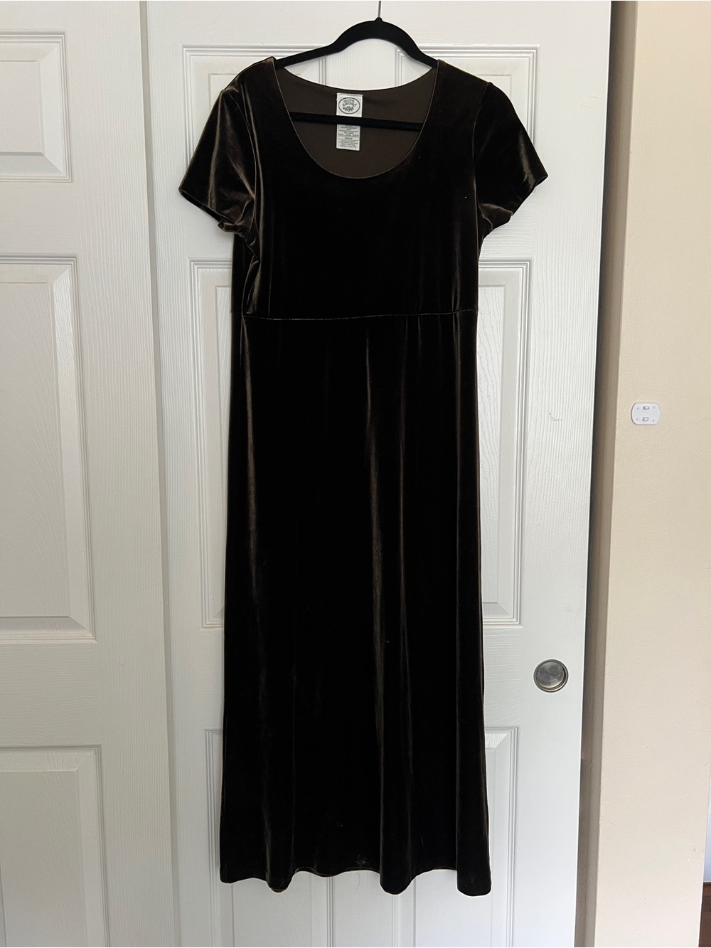 Laura Ashley Green Velvet Dress 90’s scoop neck size M